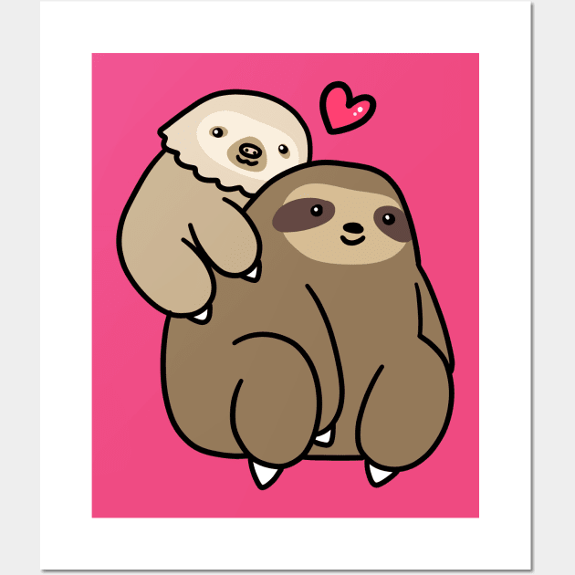 Two Toed Sloth and Three Toed Sloth Wall Art by saradaboru